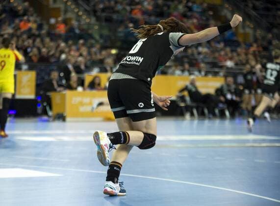 Handball World Cup Women 2017 Preliminary Group D Germany China 06 12 2017 Jenny Karolius GER celebrates after scoring Leipzig Saxony Germany