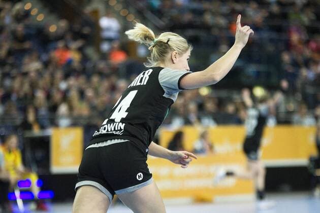 Handball World Cup Women 2017 Preliminary Group D Germany China 06 12 2017 Lone Fischer GER celebrates after scoring Leipzig Saxony Germany