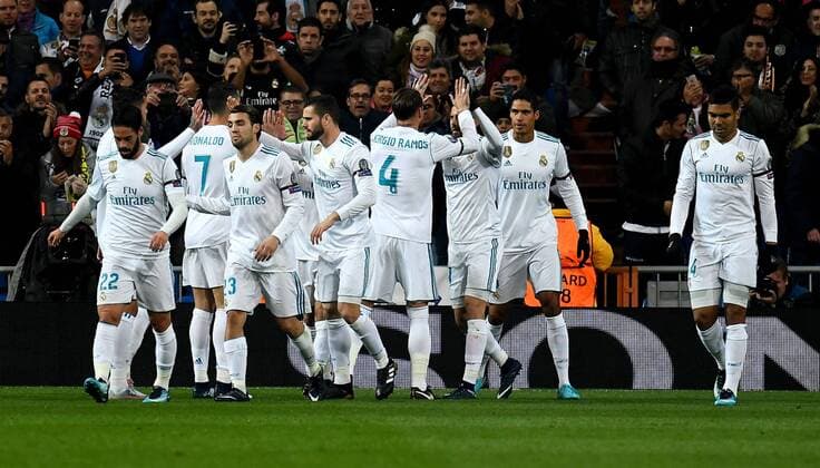 06 12 2017 xfux Football Champions League Real Madrid Borussia Dortmund emspor v Borja Mayoral Real Madrid and players Real Madrid goal celebrations Goal celebration celebrate the goal to 1 0 Madrid
