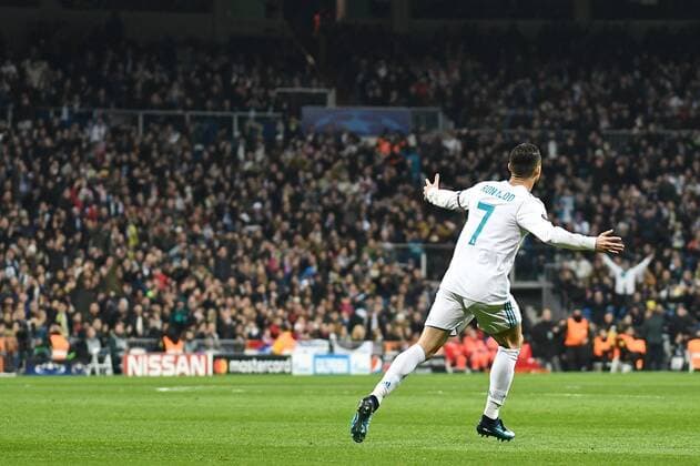 Real Madrid v Borussia Dortmund UEFA Champions League Cristiano Ronaldo of Real Madrid celebrates scoring their second goal to make it Real Madrid 2 Borussia Dortmund 0 during the UEFA Champions League match at the Estadio Santiago Bernabeu, Madrid Content Not Available For UK Newspapers Copyright: xKristianxKanex FIL-11059-0013