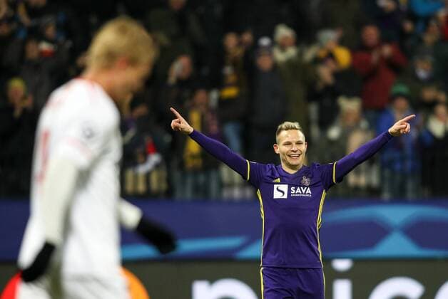Bilder des Tages - SPORT SOCCER - CL, Maribor vs Sevilla MARIBOR,SLOVENIA,05.DEC.17 - SOCCER - UEFA Champions League, group stage, NK Maribor vs FC Sevilla. Image shows the rejoicing of Martin Milec (Maribor). GEPAxpictures xMaticxKlansek