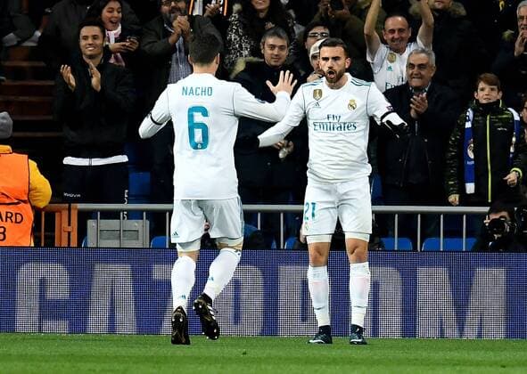 06 12 2017 xfux Football Champions League Real Madrid Borussia Dortmund emspor v l Nacho Real Madrid Borja Mayoral Real Madrid goal celebrations Goal celebration celebrate the goal to 1 0 Madrid