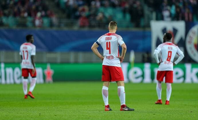 Leipzig Germany 06 12 2017 UEFA Champions League 2017 18 Season Group Stage Group G 6 Gameday RB Leipzig Besiktas Istanbul Bruma RBL Willi Orban RBL Naby Keita RBL disappointed disappointment DeFodi507