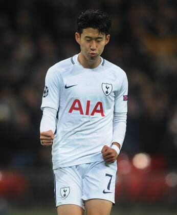 Bilder des Tages - SPORT Football - 2017 2018 UEFA Champions League - Group H: Tottenham Hotspur vs. APOEL Nicosia Goalscorer, Heung - min Son of Tottenham celebrates scoring goal no 2 at Wembley Stadium. COLORSPORT ANDREW COWIE 
