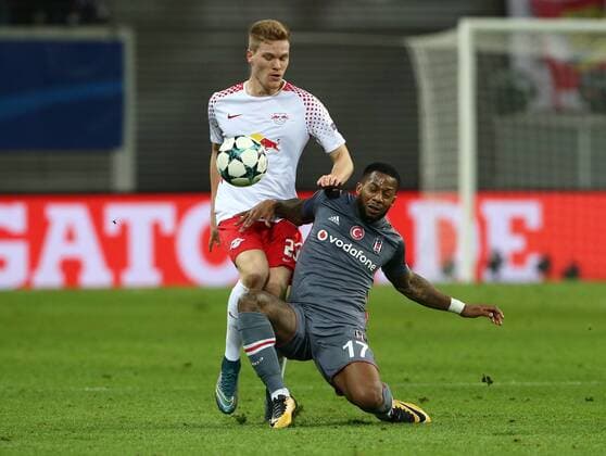 Marcel Halstenberg Jeremain Lens Action Game Scene Battle Sport Football Soccer UEFA CL Championsleague Mens Season 2017 2018 06 12 2017 RB Leipzig RBL vs Besiktas Istanbul