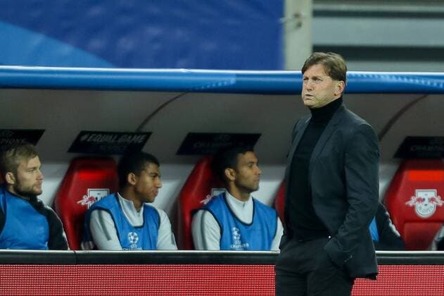 Leipzig Germany 06 12 2017 UEFA Champions League 2017 18 Season Group Stage Group G 6 Gameday RB Leipzig Besiktas Istanbul Coach Ralph Hasenhuettl RBL is watching DeFodi507