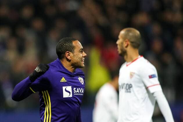 SOCCER - CL, Maribor vs Sevilla MARIBOR,SLOVENIA,05.DEC.17 - SOCCER - UEFA Champions League, group stage, NK Maribor vs FC Sevilla. Image shows the rejoicing of Marcos Tavares (Maribor). GEPAxpictures xMaticxKlansek