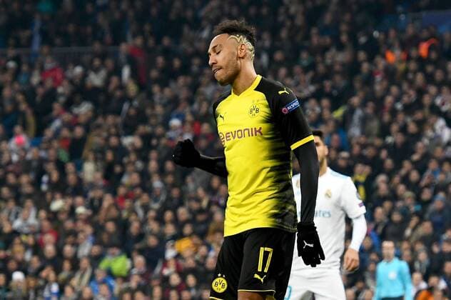 06 12 2017 xfux Football Champions League Real Madrid Borussia Dortmund emspor v l Pierre Emerick Aubameyang Borussia Dortmund goal celebrations Goal celebration celebrate the goal to 2 2 Madrid