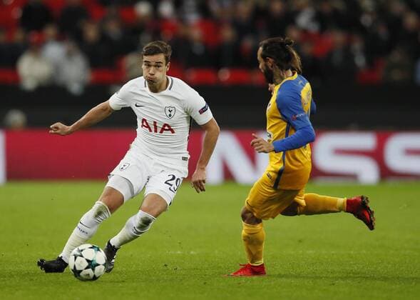 Harry Winks of Tottenham during the Champions League Group H match at Wembley Stadium, London. Picture date: December 6th 2017. Picture credit should read: David Klein Sportimage EDITORIAL USE ONLY. No use with unauthorised audio, video, data, fixture lists, club league logos or live services. Online in-match use limited to 120 images, no video emulation. No use in betting, games or single club league player publications.