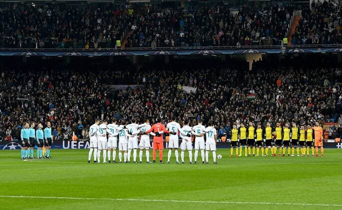06 12 2017 xfux Football Champions League Real Madrid Borussia Dortmund emspor v l Mourning minutes before kick-off Madrid
