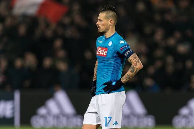 Marek Hamsik of SSC Napoli during the UEFA Champions League group F match between Feyenoord Rotterdam and SSC Napoli at the Kuip on December 06, 2017 in Rotterdam, The Netherlands UEFA Champions League 2017 2018 xVIxVIxImagesx xGerritxvanxKeulenxIVx 9503090