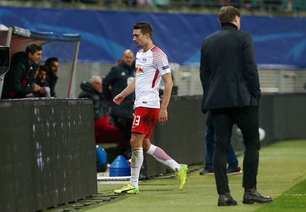 Stefan Ilsanker after yellow red card out of the square Sport Football Soccer UEFA CL Championsleague Mens Season 2017 2018 06 12 2017 RB Leipzig RBL vs Besiktas Istanbul