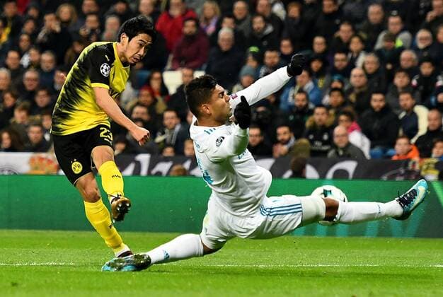 06 12 2017 xfux Football Champions League Real Madrid Borussia Dortmund emspor v l Shinji Kagawa Borussia Dortmund Casemiro Real Madrid Madrid