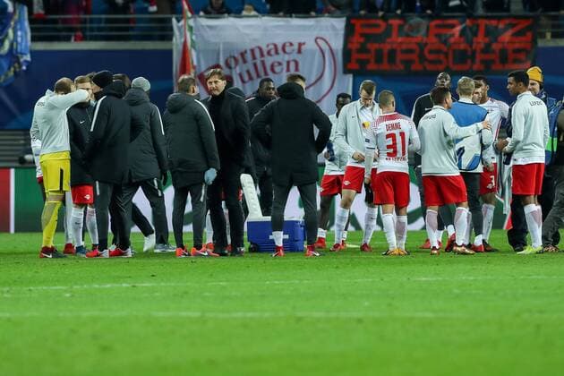 Leipzig Germany 06 12 2017 UEFA Champions League 2017 18 Season Group Stage Group G 6 Gameday RB Leipzig Besiktas Istanbul Leipzig Coach Ralph Hasenhuettl RBL disappointed disappointment DeFodi507