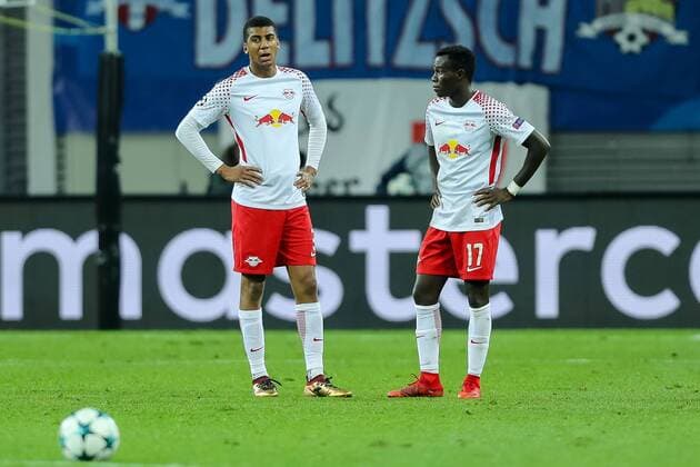 Leipzig Germany 06 12 2017 UEFA Champions League 2017 18 Season Group Stage Group G 6 Gameday RB Leipzig Besiktas Istanbul Bernardo RBL Bruma RBL disappointed disappointment DeFodi507