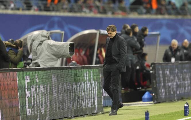 Photo losers Ralph Hasenhüttl Leipzig Football UEFA Champions League on Wed 06 12 2017 Group match RB Leipzig Besiktas Istanbul 1 2