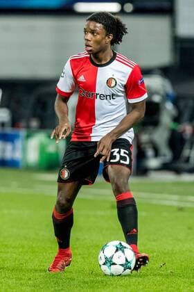 ROTTERDAM - Feyenoord - Napoli , Voetbal , Seizoen 2017 2018 , Champions League , Stadion Feijenoord de Kuip , 06-12-2017 , eindstand 2-1 , Feyenoord speler Tyrell Malacia Feyenoord - Napoli  x1848942x