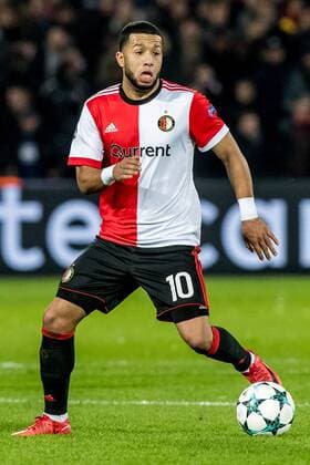 ROTTERDAM - Feyenoord - Napoli , Voetbal , Seizoen 2017 2018 , Champions League , Stadion Feijenoord de Kuip , 06-12-2017 , eindstand 2-1 , Feyenoord speler Tonny Vilhena Feyenoord - Napoli  x1848944x
