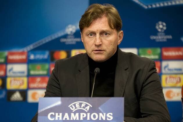 Football Champions League 2017 2018 Group Stage 6 Gameday RB Leipzig Besiktas Istanbul 06 12 2017 RBL coach Ralph Hasenhüttl at the press conference Leipzig Saxony Germany