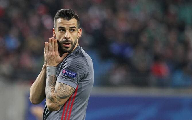GER UEFA Champions League preliminary round RasenBallsport Leipzig vs Besiktas Istanbul 06 12 17 Leipzig Red Bull Arena GER season 2017 2018 UEFA Champions League Group G RasenBallsport Leipzig vs Besiktas Istanbul pictured Alvaro Negredo Besiktas