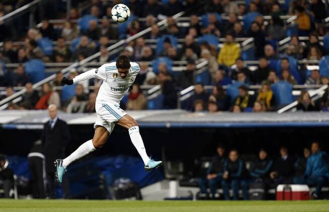December 6, 2017 - Madrid, Spain - Varane of Real Madrid before he was injured during the UEFA Champions League group H match between Real Madrid and Borussia Dortmund at Santiago Bernabeu. Soccer 2017: Real Madrid 3:2 Dortmund - ZUMAs197 20171206_zaa_s197_057 Copyright: xManu_reinox