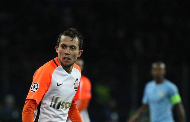 Midfielder Bernard of FC Shakhtar Donetsk is seen on the pitch during the UEFA Champions League Group F match against Manchester City FC at the Metalist Stadium in Kharkiv, northeastern Ukraine, December 6, 2017. Ukrinform. KHARKIV. FC Shakhtar Donetsk has beaten Manchester City FC 2-1 in the UEFA Champions League Group F match at Kharkiv s Metalist Stadium. Pitmen?s midfielder Bernard and defender Ismaily put their team in the lead in the first half (26?, 32? respectively). The visitors managed to score in added time when Manchester City?s forward Sergio Aguero took a successful penalty kick. Thus, FC Shakhtar Donetsk secured the second place in Group F and put an end to a winning streak of Manchester City FC this season. To celebrate his team?s victory, coach Paulo Fonseca appeared at the post-match news conference dressed as Zorro. The Shakhtar manager fulfilled his promise he had made if the Ukrainian champions reached the knockout stage of the Champions League. Shakhtar defeats Manchester City in Kharkiv  Copyright: xDanilxShamkinx