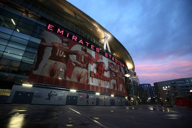 7th December 2017, Emirates Stadium, London, England; UEFA Europa League football, Arsenal versus BATE Borisov; General view of Emirates Stadium as the sun sets  ActionPlus11959706