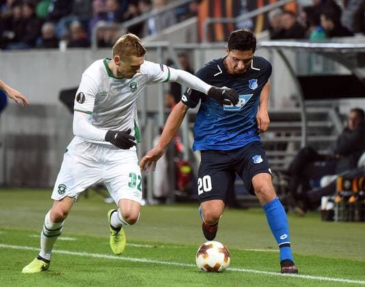 07 12 2017 xhbx Football Europe League TSG 1899 Hoffenheim Razgrad emspor v Igor Plastun Ludogorets Razgrad Robert Zulj TSG 1899 Hoffenheim Sinsheim