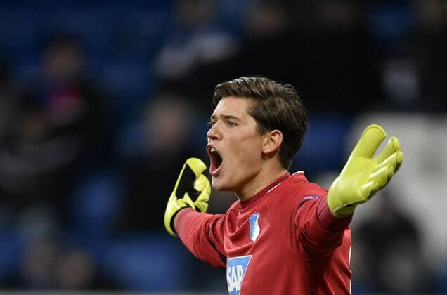 Goalkeeper Gregor Kobel TSG 1899 Hoffenheim Gesture Gesture TSG 1899 Hoffenheim vs PFC Ludogorets Razgrad Europe League 07 12 2017 TSG 1899 Hoffenheim vs PFC Ludogorets Razgrad