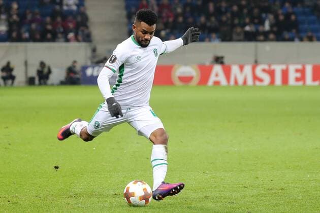 Neuciamo de Jesus Gusmao Cicinho Razgrad 4 on the ball Game scene Cut Out Full Body Single Action Action Football UEFA Europa League TSG 1899 Hoffenheim PFK Ludogorez Razgrad 1945 xozx