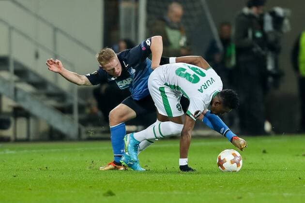 TSG 1899 Hoffenheim PFC Ludogorets 1945 Philipp Ochs TSG and Virgil Misidjan Ludogorets in a duel DeFodi507