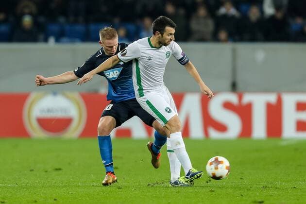 TSG 1899 Hoffenheim PFC Ludogorets 1945 Philipp Ochs TSG and Svetoslav Dyakov Ludogorets in a duel DeFodi507