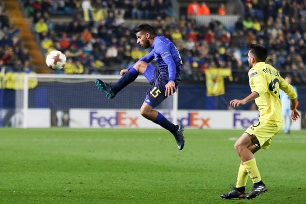 Dor Micha of Maccabi during the UEFA Europa League match, round 6, played at Ceramica Stadium, Villarreal, Spain, between Villarreal CF and Maccabi Tel Aviv on Dec 7th 2017. Photo: Oscar J. Barroso AFP7  xOscarxJ.xBarrosox xAFP7x xVillarrealxvxMaccabi,xUEFAxEuropaxLeague,xSpain,xDecx7thx2017x