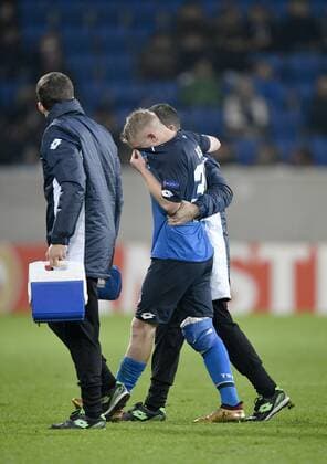 Philipp Ochs TSG 1899 Hoffenheim injury injured must from the field TSG 1899 Hoffenheim vs PFC Ludogorets Razgrad Europa League 07 12 2017 TSG 1899 Hoffenheim vs PFC Ludogorets Razgrad
