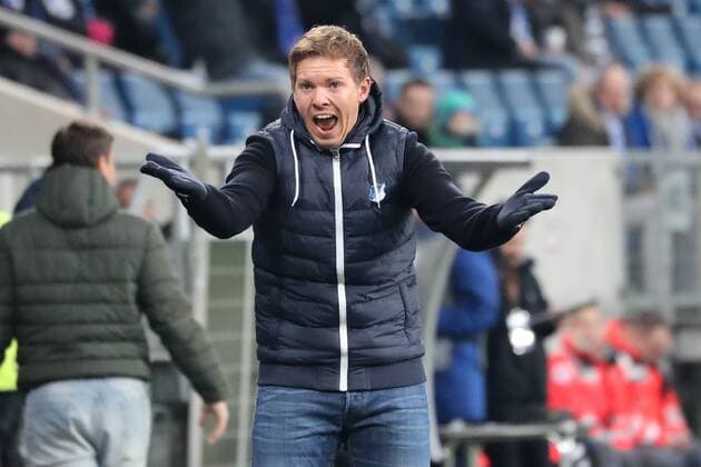 Head Coach Hoffenheim gives instructions gesticulating gestures with the arms gives instructions gesticulate single action Action Football UEFA Europa League TSG 1899 Hoffenheim PFK Ludogorez Razgrad 1945 xozx