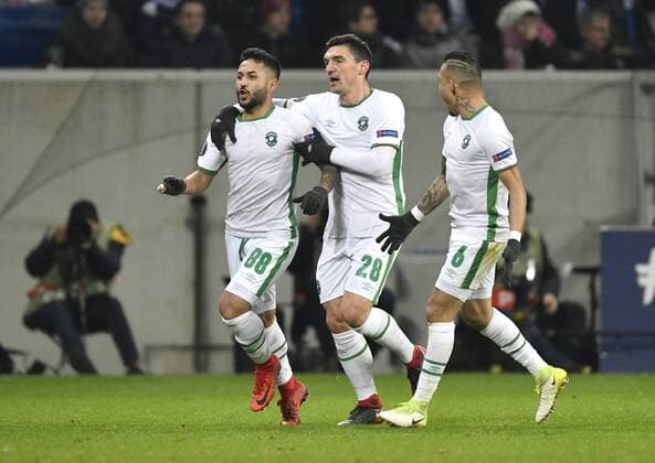PFC Ludogorets Razgrad Center and Natanael PFC Ludogorets Razgrad TSG 1899 Hoffenheim vs PFC Ludogorets Razgrad Europa League 07 12 2017 TSG 1899 Hoffenheim vs PFC Ludogorets Razgrad