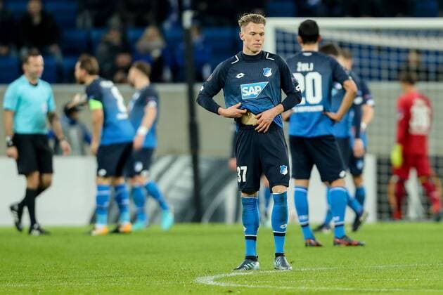 Sinsheim Germany 07 12 2017 UEFA Europa League 2017 18 Season Group Stage Group C 6 Matchday TSG 1899 Hoffenheim PFC Ludogorets 1945 Robin Hack TSG disappointed disappointment DeFodi507