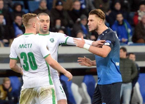 07 12 2017 xhbx Football Europe League TSG 1899 Hoffenheim Razgrad emspor v l Cosmin Moti Ludogorets Razgrad Ermin Bicakcic TSG 1899 Hoffenheim Sinsheim