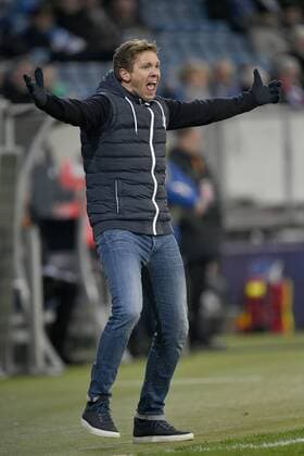 Coach Julian Nagelsmann TSG 1899 Hoffenheim Gesture on the sidelines Frustration disappointed after scoring a chance Chance Gesture Gesture TSG 1899 Hoffenheim vs PFC Ludogorets Razgrad Europa League 07 12 2017 TSG 1899 Hoffenheim vs PFC Ludogorets Razgrad
