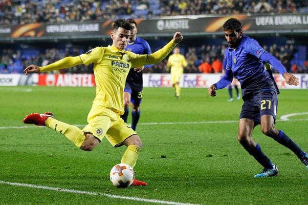 Chuca of Villarreal during the UEFA Europa League match, round 6, played at Ceramica Stadium, Villarreal, Spain, between Villarreal CF and Maccabi Tel Aviv on Dec 7th 2017. Photo: Oscar J. Barroso AFP7  xOscarxJ.xBarrosox xAFP7x xVillarrealxvxMaccabi,xUEFAxEuropaxLeague,xSpain,xDecx7thx2017x