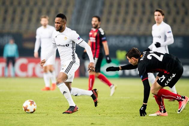 171207 Samuel Adegbenro of Rosenborg during the Europa League match between FK Vardar and Rosenborg on December 7, 2017 in Skopje Photo Jon Olav Nesvold BILDBYR N Code JE 160096  Copyright: JONxOLAVxNESVOLD BB171207BB716