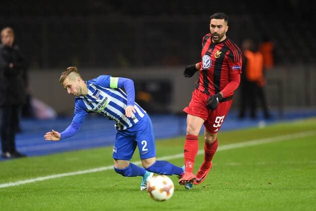 Soccer Men Season 2017 2018 UEFA Europa League Group J 6 Gameday in Berlin Hertha BSC Östersunds FK Peter Pekarik No 2 Hertha BSC Saman Ghoddos No 93 Östersunds FK 07 12 17 Copyright: xMichaelxHundtx xMatthiasxKochx