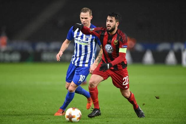 Soccer Men Season 2017 2018 UEFA Europa League Group J 6 Gameday in Berlin Hertha BSC Ostersunds FK Ondrej Duda No 10 Hertha BSC Brwa Nouri No 22 Ostersunds FK 07 12 17 Copyright: xMichaelxHundtx xMatthiasxKochx
