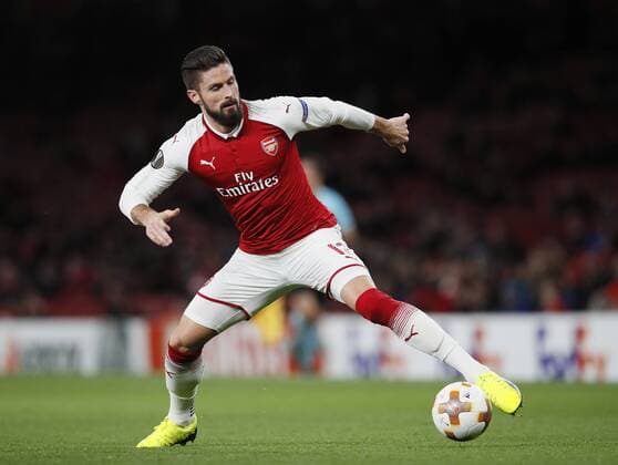 Arsenal s Olivier Giroud in action during the Europa League Group H match at The Emirates Stadium, London. Picture date: December 7th 2017. Picture credit should read: David Klein Sportimage EDITORIAL USE ONLY. No use with unauthorised audio, video, data, fixture lists, club league logos or live services. Online in-match use limited to 120 images, no video emulation. No use in betting, games or single club league player publications.