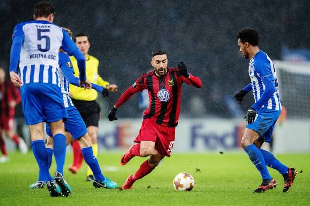 171207 Östersund Saman Ghoddos during the football match in the Europa League between Hertha Berlin and Östersund on December 7, 2017 in Berlin  Copyright: PETTERxARVIDSON BB171207PA081
