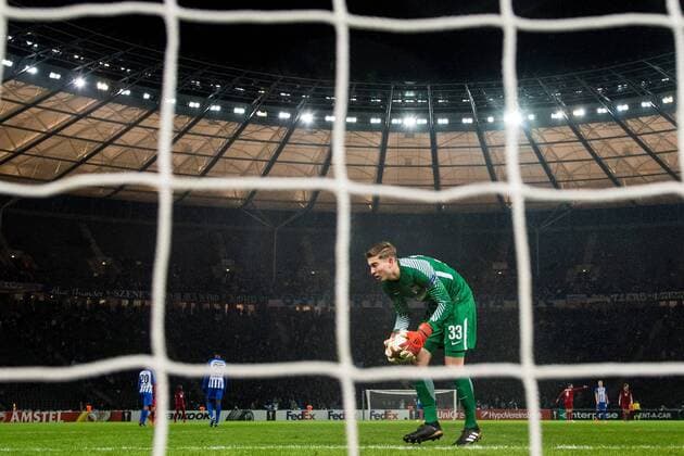 171207 Hertha Berlins malady Jonathan Klinsmann during the football match in the European League between Hertha Berlin and Östersund on December 7, 2017 in Berlin  Copyright: PETTERxARVIDSON BB171207PA137