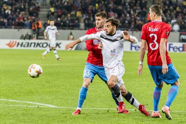 December 8, 2017: Fabio Daprela 30 (FC Lugano) and Ovidiu Popescu 23 (FCSB Bucharest) during the UEFA Europa League 2017-2018, Group Stage, Groupe G game between FCSB Bucharest (ROU) and FC Lugano (CHE) at National Arena Stadium, Bucharest, Romania ROU.  Copyright: xCronos CatalinxSoarex cronoscs8122017115019