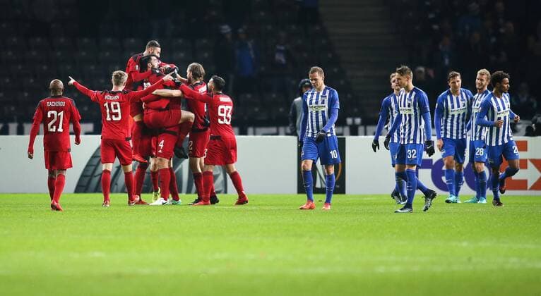 Berlin Olympiastadion Berlin Europa League Hertha BSC vs. Östersunds FK Image Sotirius Papagiannopoulos To 1 0 for Östersund Europa League Hertha BSC Östersunds FK
