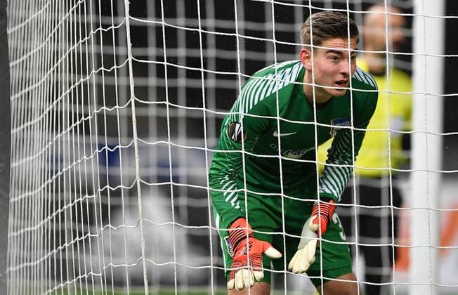 Jonathan Klinsmann Goalkeeper Hertha BSC Hertha BSC Berlin Ostersunds FK Europa League Group Stage Rückspiel Soccer Soccer Soccer Men Men Maenner Germany Germany Berlin 7 12 2017 Olympiastadion