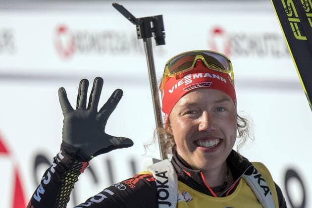 Biathlon Weltmeisterschaft 2017 Laura Dahlmeier gewinnt 5 Goldmedaillen und 1 Silbermedaille , Hochfilzen Tirol Oesterreich No model release